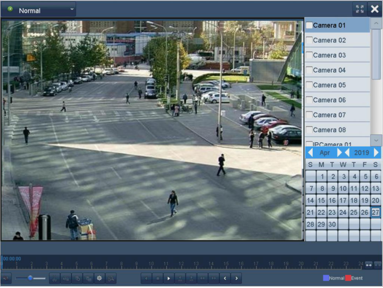 Playback interface dvr
